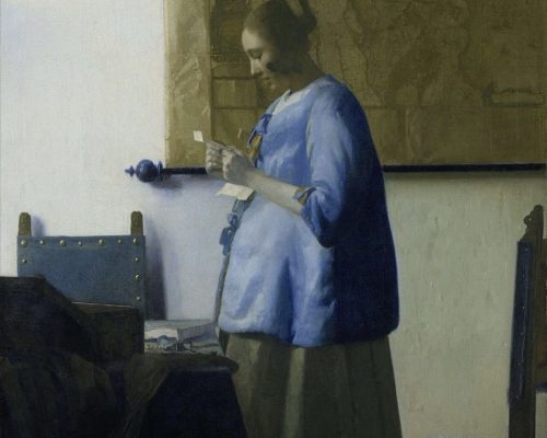 Johannes Vermeer, Ženska bere pismo, ok. 1663. Sliko hrani Rijksmuseum v Amsterdamu Large
